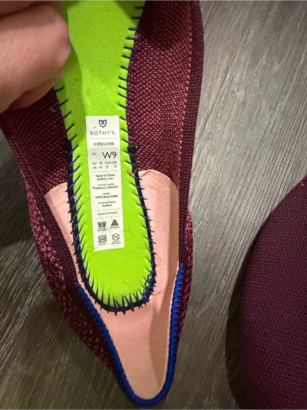 Rothy’s the flat in fig python size 9 - Picture 6 of 7